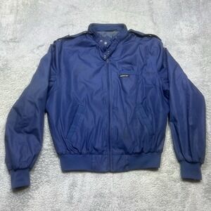 Vintage Members‎ Only Jacket Mens 42 Navy Bomber Classic Racer Jacket 80s *SPOTS